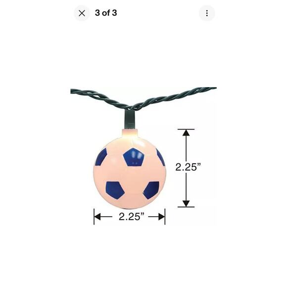 Soccer Ball Lights Balls Light String Futbol Plug In Indoor Outdoor 10 Christmas - Picture 9 of 9